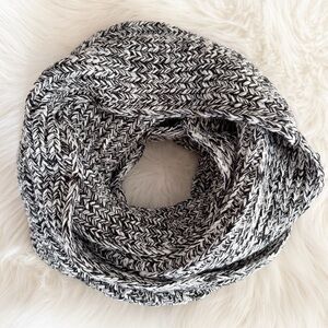 j crew factory | marled black and white infinity scarf